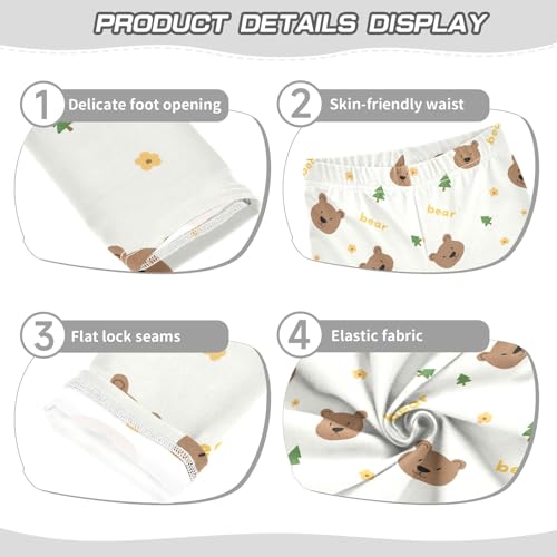 Cute Little Cartoon Bears Girls Leggings Soft Comfortable Athletic Leggings Dancing Pants for 4-10 Years3