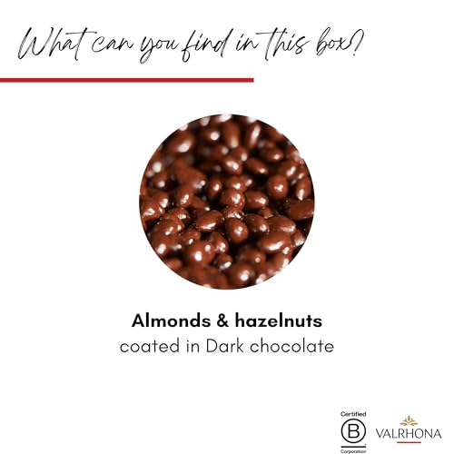 Valrhona Assortment of Almonds and Hazelnuts Coated in EQUINOXE exquisite dark chocolate. Premium quality chocolate makes the perfect wedding favor, gift or sweet snack. 250g (Pack of 1) - Thumbnail 3