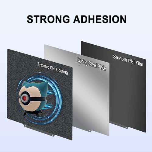 Image of 230x230mm Black PEI Double Sided Build Plate for Anycubic Kobra 2 /Kobra 2 Pro /Kobra 2 Neo /Kobra /Kobra Go, Smooth PEI+Textured PEI Spring Steel Plate Flexible Plate for Anycubic 3D Printer