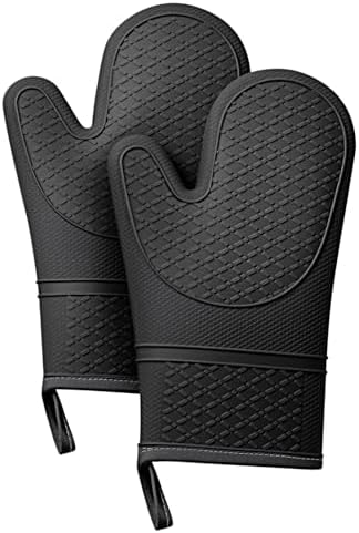Heat Resistant Silicone Oven Mitts, Up to 500°F Protection for Ba...