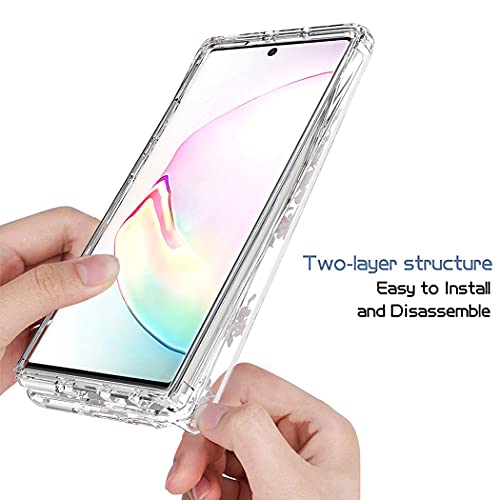 Coque pour Galaxy Note 10 Plus 5G romantique fleur rose, coque souple antichoc transparente - 3