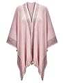 ZLYC Donna Caldo Poncho retrò Sfrangiata Mantella per Autunno Inverno