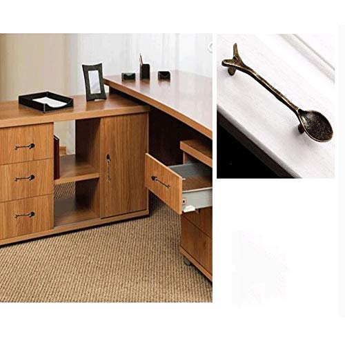 Luluxing 3Pcs Knife Fork And Spoon Shaped Tableware Appearance Dresser Drawer Handles Cabinet Knobs Bronze Kitchen Wardrobe Cupboard Decoration Pulls Handle thumb #5