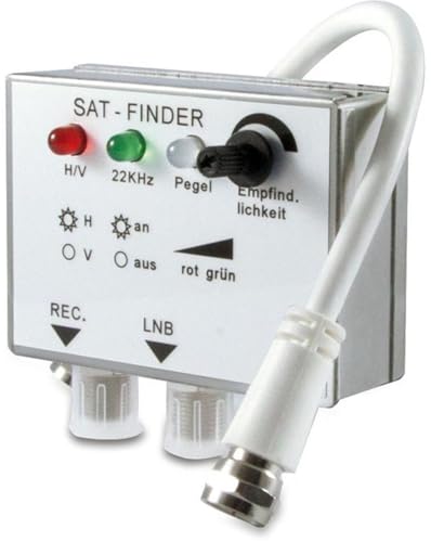 TELESTAR Satfinder con LED y Cable – Buscador de satélites (alineación rápida y precisa de la Antena satelital, regulador de sensibilidad, señal acústica)