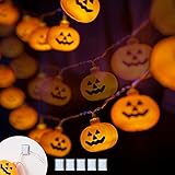 Varmax Halloween Lights String 40 LED 17FT USB Powered Pumpkin Lights with 8 Lighting Modes for Indoor Outdoor Decorations
