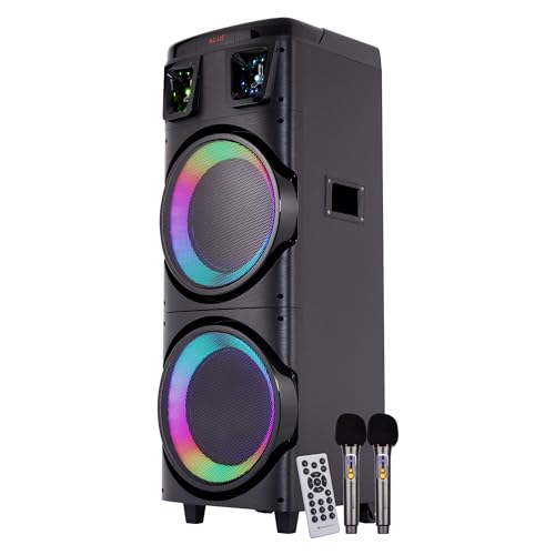Image of ZEBRONICS Buddy 400 Portable Party DJ Speaker with 220 Watts, Supports Bluetooth, USB, AUX, mSD, TWS, Voice Changing Wireless MIC, Karaoke Function, Up to 3h Backup, RGB LED Lights
