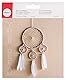 RAYHER HOBBY Rayher Bastelset Traumfänger, aus Metallringen, Holzperlen, Baumwollgarn, Lederband und Federn, Länge 33 cm, Breite 17 cm, beige/weiß, Deko-Hänger, Wanddekoration, 66046000