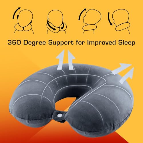 Image of PAVILONN Premium Neck Pillow for Travelling Airplane Travel Pillow Comfortable Head Rest Neck Holder Pillow (Grey)