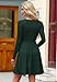 PLOKNRD Damen Strickkleid Herbst Langarm Kleider Elegant A-Linie Rundhalsausschnitt Freizeitkleid Winterkleid (Dunkelgrün,M)