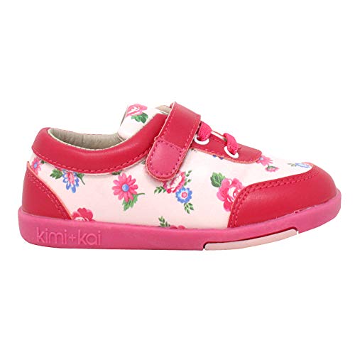 Kimi & Kai Girls First Walker Toddler Kloe Floral Leather Sneaker Shoes2