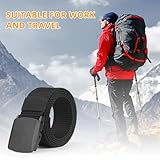 Aomig Men's Adjustable Nylon Canvas Fabric Golf Belt, No Holes Invisible Belt, Fits Waists Up to 45 Inches, Black - Image 7