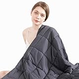 Beauty Kate Weighted Blanket 15 Pounds - 60 x 80 inch Queen, 100% Cotton Weighted Blankets with Glass Beads, Adults Heavy Blanket Grey