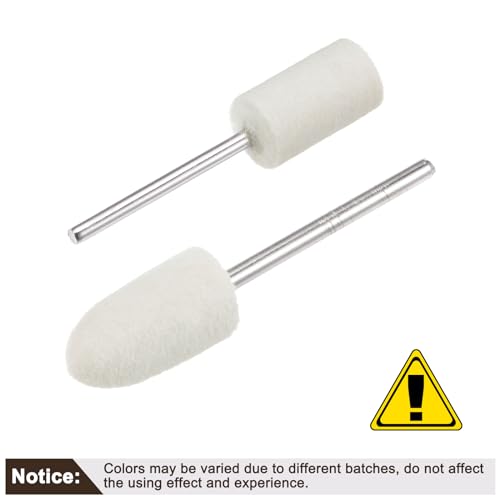 QUARKZMAN 10mm Wollfilz Montierte Spitzen Zylinder Konische Polierscheiben mit 0.09 Schaft 24Stk