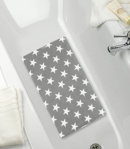 WENKO Stella Non-Slip Bath Mat with Suction Cups 40 x 70 cm Grey