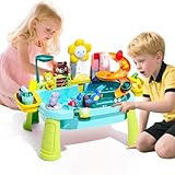OLHKYN 2026 Upgraded Toddler Sand Water Table Toy with Electric Water Pump, Kids Sand Water with Faucet/Play Food Accessories/Fishing Toy, Kitchen Play Sink Toys for Girl Boy Age 3+