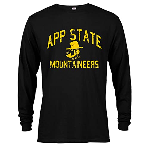 Appalachian State Mountaineers Retro Distressed Long Sleeve T-Shirt Black 2XL