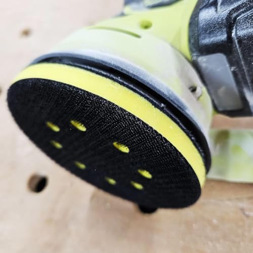 2 Stk 125 mm Hochelastisches Schwamm Interface Pad, Schaumstoff-Pad für Exzenterschleifer, 125 mm Klett-Schwammkissen-Puffer-Stützpad für Exzenterschleifer (8 Löcher)