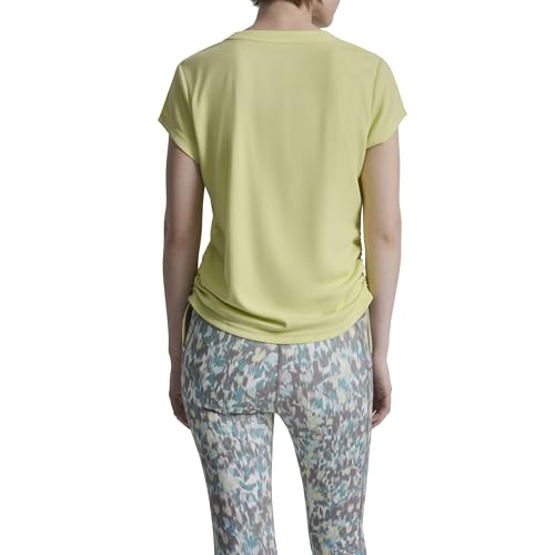 Image of DKNY Women's Short Sleeve V-Neck Tech Ruched Side Seam Active T-Shirt