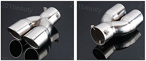 1Pcs Silver Double Outlets Tailpipe Exhaust Tip Exhaust Pipe Exhaust Muffler Extension Pipes For Toyota Highlander 2014-2023 #TOP2