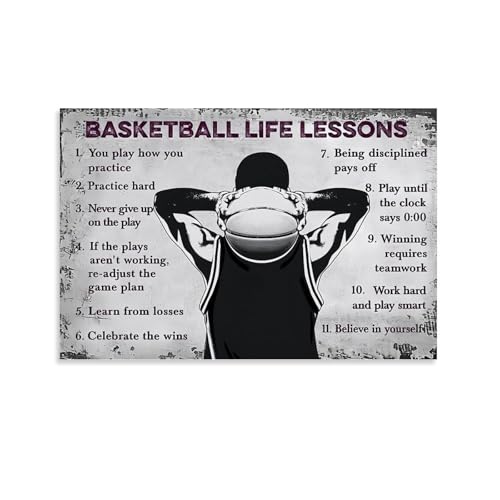 Póster de baloncesto motivacional de 30x45 cm para solucionar paredes vacías en salas de estar