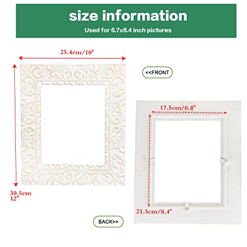 Sungmor Wall Mounted Cast Iron Family Picture Frame, Beautiful Vintage Beige Picture Frame For 6.8X8.2 Photo, Antique Farmhouse Ornate Oil Painting Frame, 10X12 Large & Sturdy Wall Decorating Frame #TOP4