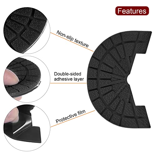 Image of HARFINGTON 1pair Shoe Sole Protector for Sneakers Size 6-6.5 Non Slip Pad Heel Plates Repair for Men and Women, Black