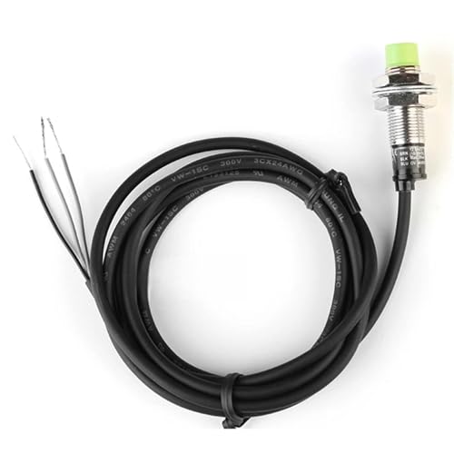 PJJYSVZP Sensor de proximidad PR12-4DN inductivo metálico, Tipo NPN/PNP, M12, cilíndrico, Resistente al Agua y al Polvo, 12-24 V CC, 3 Cables(PR12-4DN)