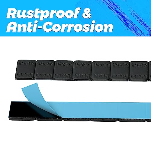 EASYBERG 1/4 oz Stick on Wheel Weights, Adhesive Back Easy to Peel, 36 OZ/Box 144pcs Black Tire Weight for Cars, Trucks, SUVs, Motorcycles, Low Profile - Thumbnail 2