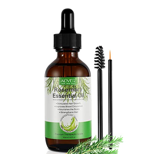 Aceite de romero para el cabello, aceite de romero para el crecimiento del cabello, mejora la pérdida de cabello y nutre el cuero cabelludo, aceite natural para el crecimiento del cabello, cejas y