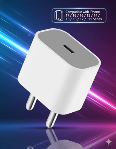 Image of HANYCONY 20W PD USB-C Charger with C to C Nylon Cable | Fast Charging for iPhone 16 15 Pro Max iPad Pro Air 5 Mini | Supports 27W Power Delivery | Original Charging Speed