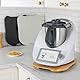 PUERSI Gleitbrett für Thermomix TM6/TM5, 2te Generation, Brett für Thermomix mit Rollen, Leicht Gleitendes Bambus Rollbrett/Slider - Schwarz