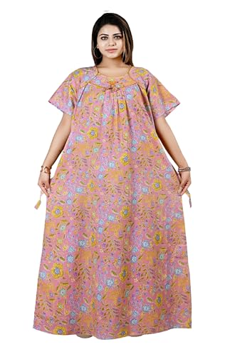 Image of Bejod's Collection Women Pure Cotton Nighty Combo Pack | Full Length Floral Printed Cotton Nighty Maxi | Soft & Breathable Night Dress for Women L to 4XL