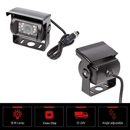 Image of 4 Pin Backup Camera Heavy Duty IR Night Vision Waterproof for Trucks Car Vehicle Trailer Truck Van Tow rv Replacement Universal Auto Rear View Backup Camera with Cable 33ft