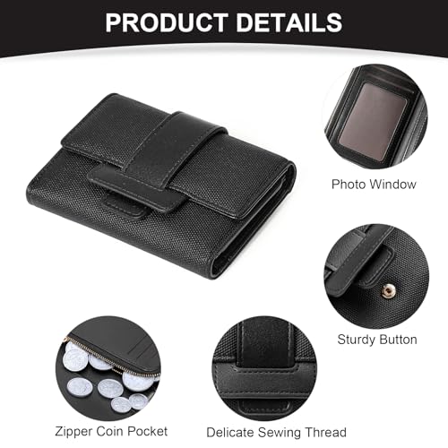 Image of Wallet Women Ladies Card Purse Small Billfold with Zipper Coin Pocket