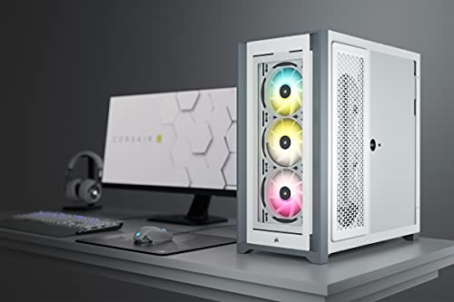 iCUE 5000X RGB Case per PC Intelligente ATX Mid-Tower con Vetro Temperato (Quattro Pannelli in Vetro Temperato, Sistema di Gestione dei Cavi RapidRoute, Tre Ventole da 120 mm Incluse) Bianco - Case PC - Immagine 1