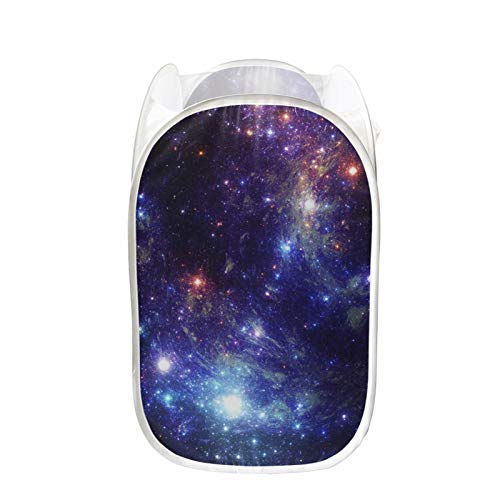 Forchrinse Blue Universe Space Galaxy Mesh Pop Up - Cesta plegable para la colada, cesta de ropa sucia, para el hogar, el dormitorio, el apartamento