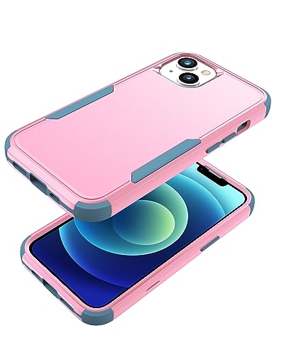 JYJFMLZC Compatible iPhone 13/14 Case - Matte Heavy Duty Drop-Resistant Anti-Slip Anti-Scratch Phone Case - Pink/Green