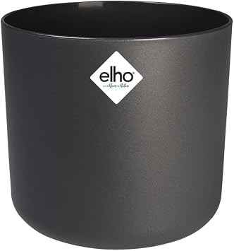Elho B.for Soft Round 22 - Flower Pot for Indoor - 22.3 x H 20.4 cm - Black/Anthracite