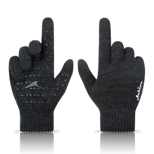 Image of Achiou Winter Gloves, Glove for Men Women, Upgraded Touch Screen Texting Warm Running with Thermal Soft Knit Lining