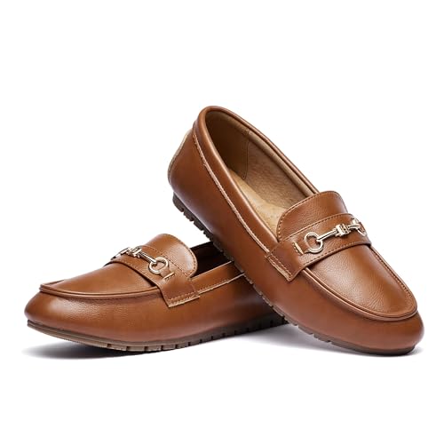 Image of BGSTGUDS Women's Wide Loafers Shoes Cute Dressy Shoes Ladies Comfort Slip Ons Work Shoes