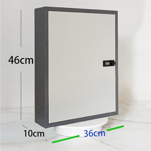 Armoire à clés fendue à fixation murale, organiseur de clés en acier avec serrure à combinaison, boîte de rangement sécurisée avec crochets pour voiture, bureau, maison, garage