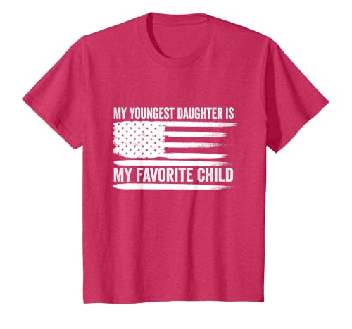 My Youngest Daughter is My Favorite Child T-Shirt, Youth, Red Heather, Medium