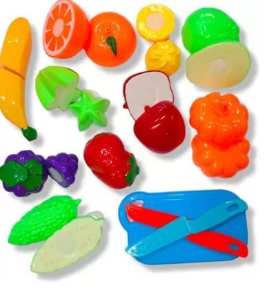 Khasala Brothers® 12 pcs Fruits and Vegetables Cutting Play Toy Set, Fruits, Vegetables, Knife, Plate and Cutting-Board for Kids (Pack of 12)(Fruit Set) (B099KMS6CJ) Amazon Price History, Amazon Price Tracker