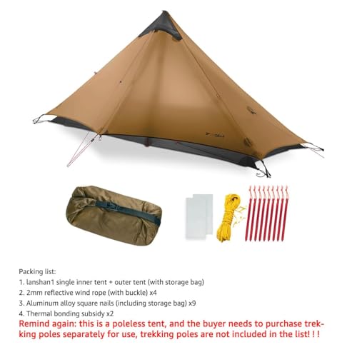 Carpa ultraligera de 1 persona Telomat lanshan1 caqui miniatura 6