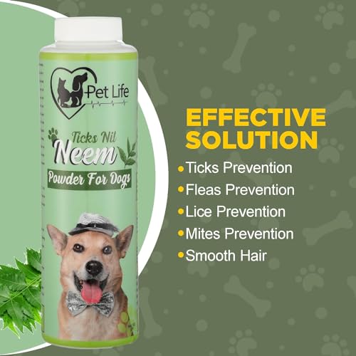 Pet-Life-Organic-Flea-Tick-Nil-Neem-Powder-for-Soft-Conditioned-Coat-Dog-Powder-for-Ticks-and-Fleas-for-All-Dog-Breed-100GM