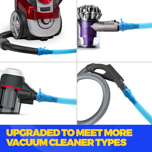 Image of Holikme Dryer Vent Cleaner Kit, Vacuum Hose Attachment, 2-Piece, Blue