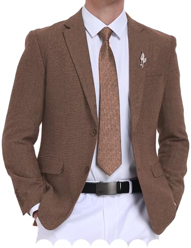 Men Tweed Blazer Casual Sports Coats Retro Herringbone Blazers Western Suit Jacket for Wedding Homecoming Party Prom2