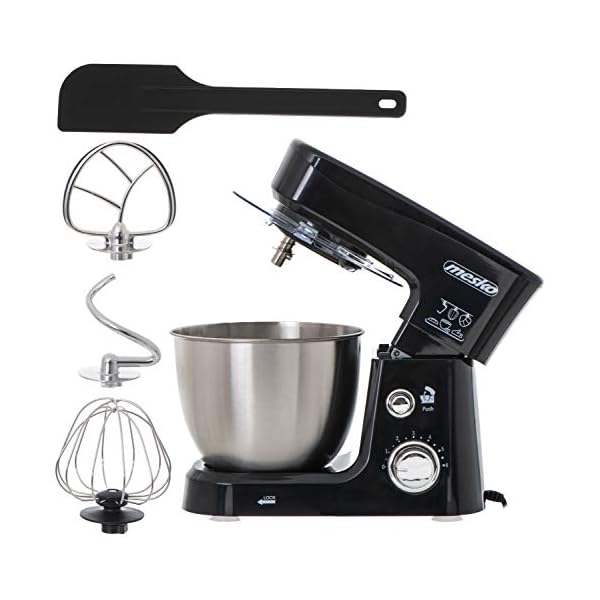 JUNG MESKO MS4217 Küchenmaschine, Knetmaschine, 1200W, Edelstahl Schüssel 3,5 L, 6 Stufen, Rührmaschine mit Knethaken, Rührbesen, Schlagbesen – Bild 5