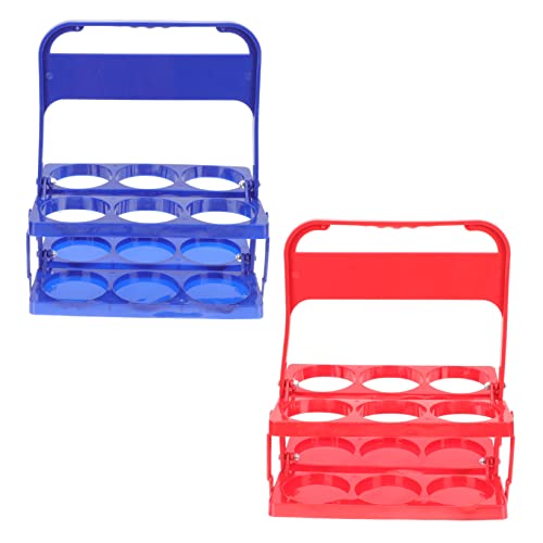 Garneck 2pcs Beer Bottle Carrier Plastic Beer Rack for Convenient Storage for Ktv Bars and Home Use Smooth Finish Handle for