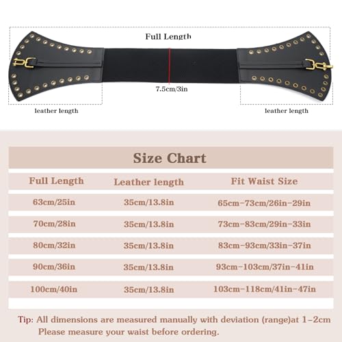 Women Wide Elastic Belt Vintage Irregular Stretchy Waist Belts for Dresses4